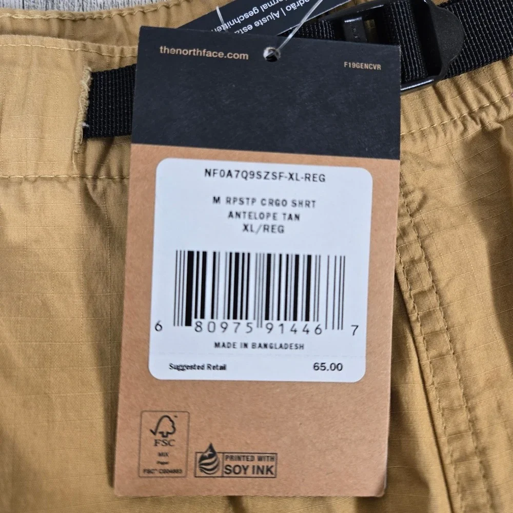 The North Face Mens Ripstop Cargo Shorts Antelope Tan NF0A7Q9S XL Regular NWT